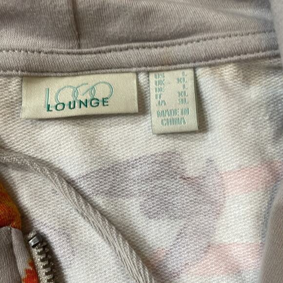 Logo by Lori Goldstein lounge multi print and color full zip jacket size XL - Picture 6 of 7